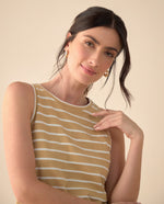 Camiseta manga sisa para mujer - Beige