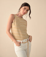 Camiseta manga sisa para mujer - Beige