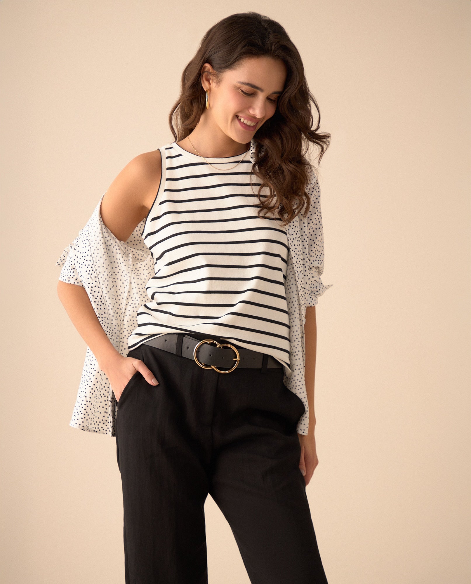 Camiseta manga sisa para mujer - Crudo 34_601G000_CRU110602_3