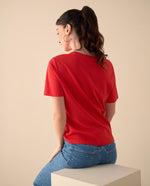Camiseta con textura para mujer - Rojo