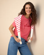 Camiseta con textura para mujer - Rosa