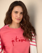 Camiseta con textura para mujer - Rosa