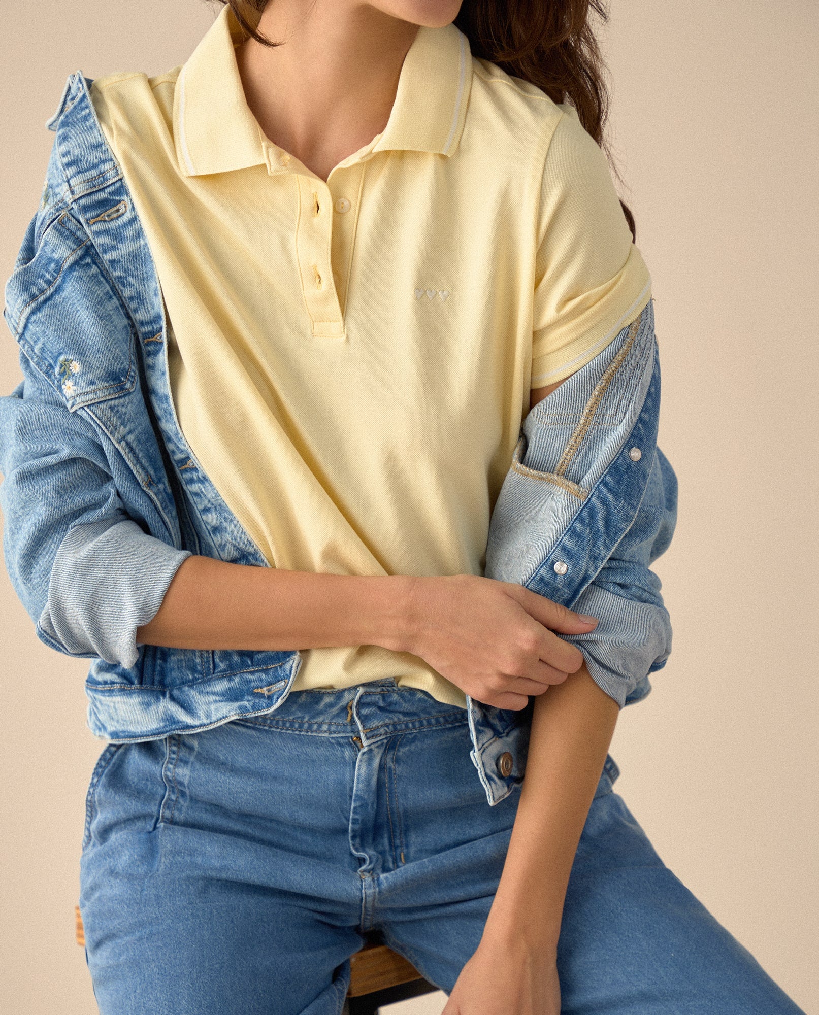 Camiseta polo con mini print - Amarillo 34_601G100_AMA120712_3