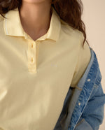Camiseta polo con mini print - Amarillo