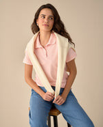 Camiseta polo con mini print - Rosa