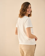 Camiseta con detalle bordado en frente para mujer - Crudo