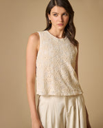 Camiseta tejido con textura manga sisa cuello redondo - Blanco