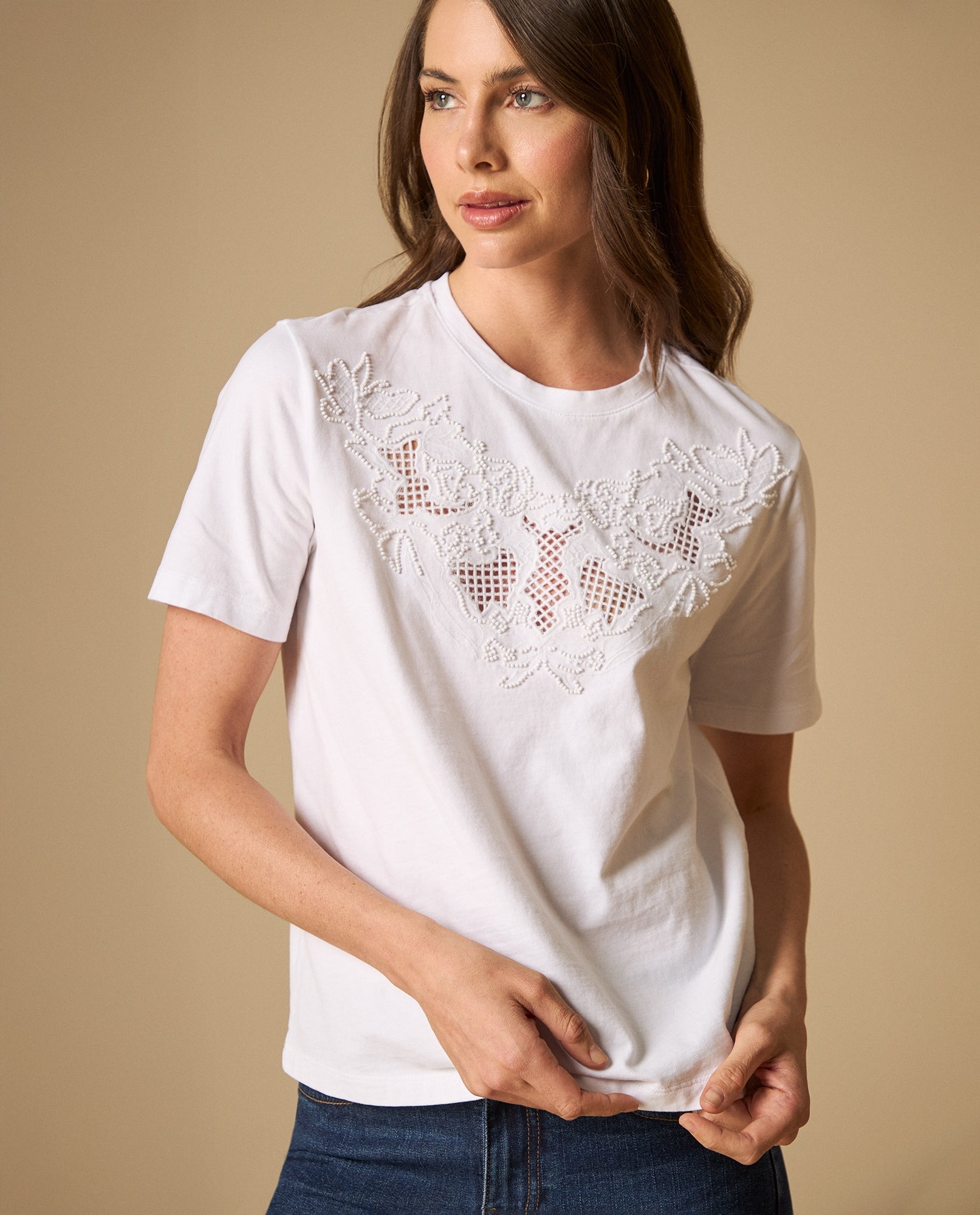 Camiseta manga corta con bordado en pecho - Blanco 34_601H011_BLA110601_0