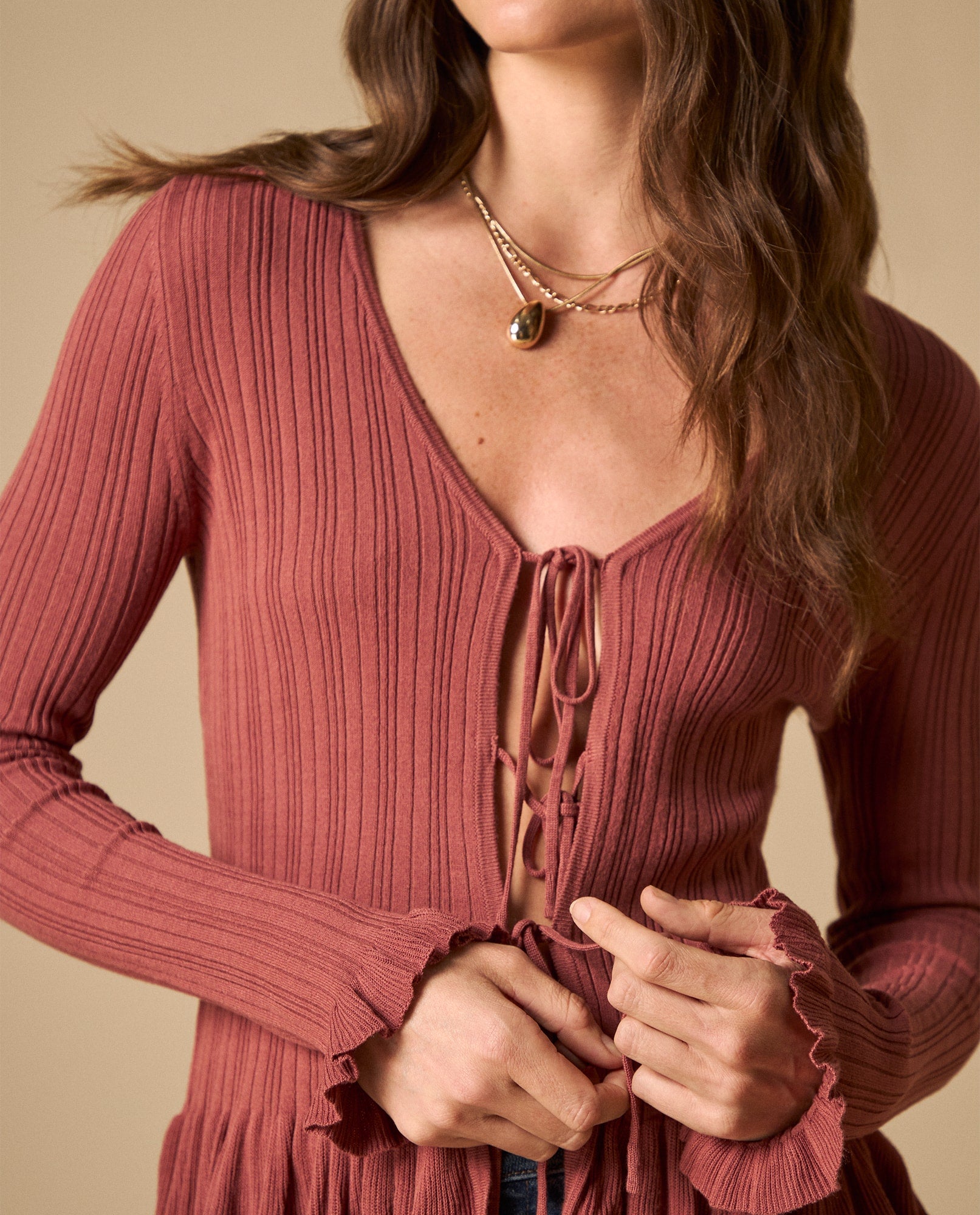 Camiseta tejida con detalle bordado cuello redondo - Rosa 34_601H200_ROS161626_3
