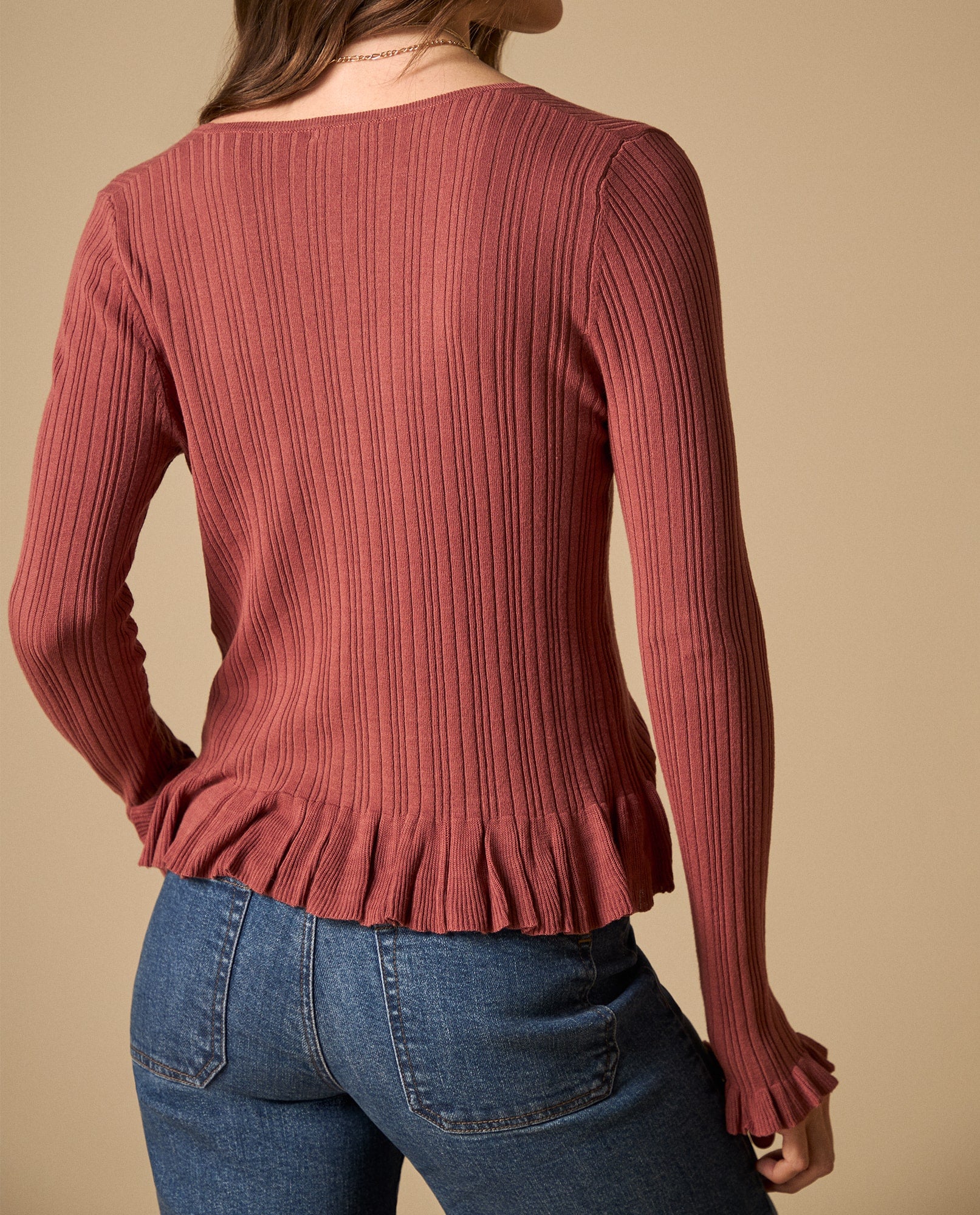 Camiseta tejida con detalle bordado cuello redondo - Rosa 34_601H200_ROS161626_6