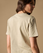 Camiseta bordada manga corta cuello redondo - Verde