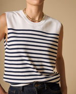 Camiseta bordada manga corta cuello redondo - Crudo