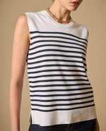 Camiseta bordada manga corta cuello redondo - Crudo