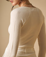 Camiseta bordada manga corta cuello redondo - Beige