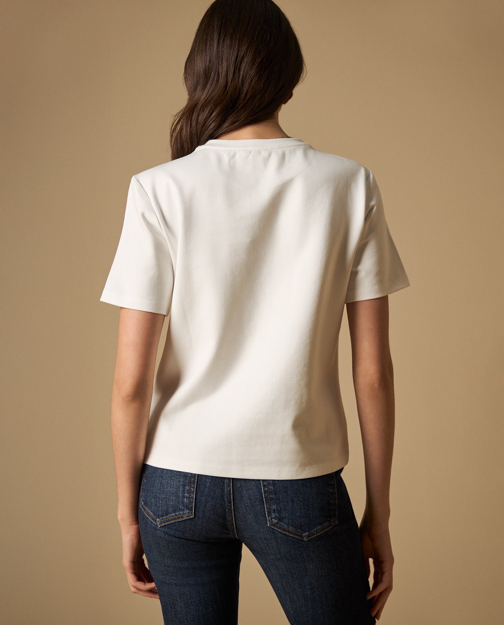 Camiseta con bordado floral manga corta - Crudo 34_601H216_CRU110604_5