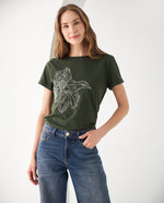 Camiseta con bordado en frente para mujer - Verde