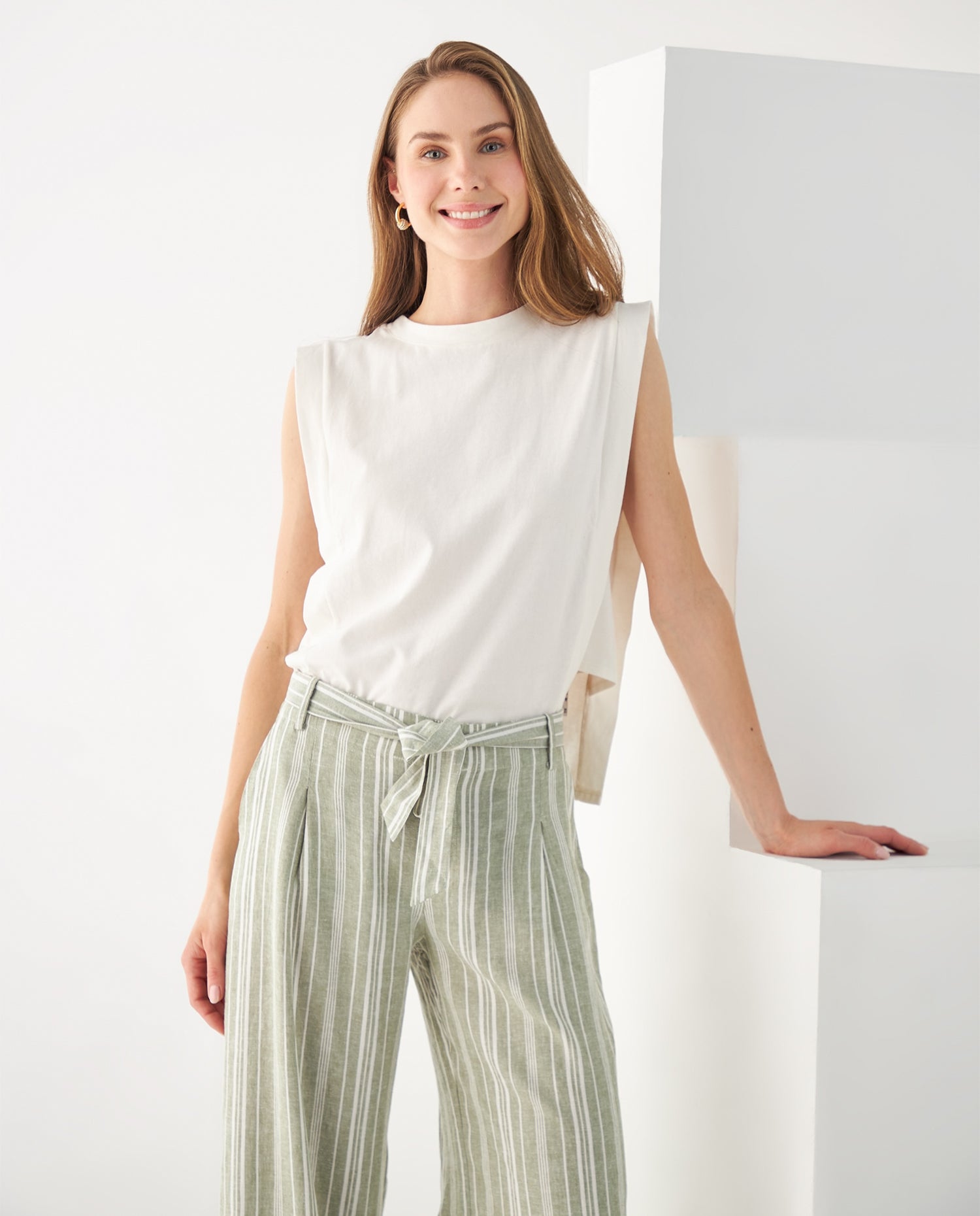 Camiseta manga sisa para mujer - Crudo