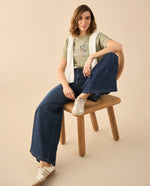 Camiseta estampada con apliques para mujer - Verde