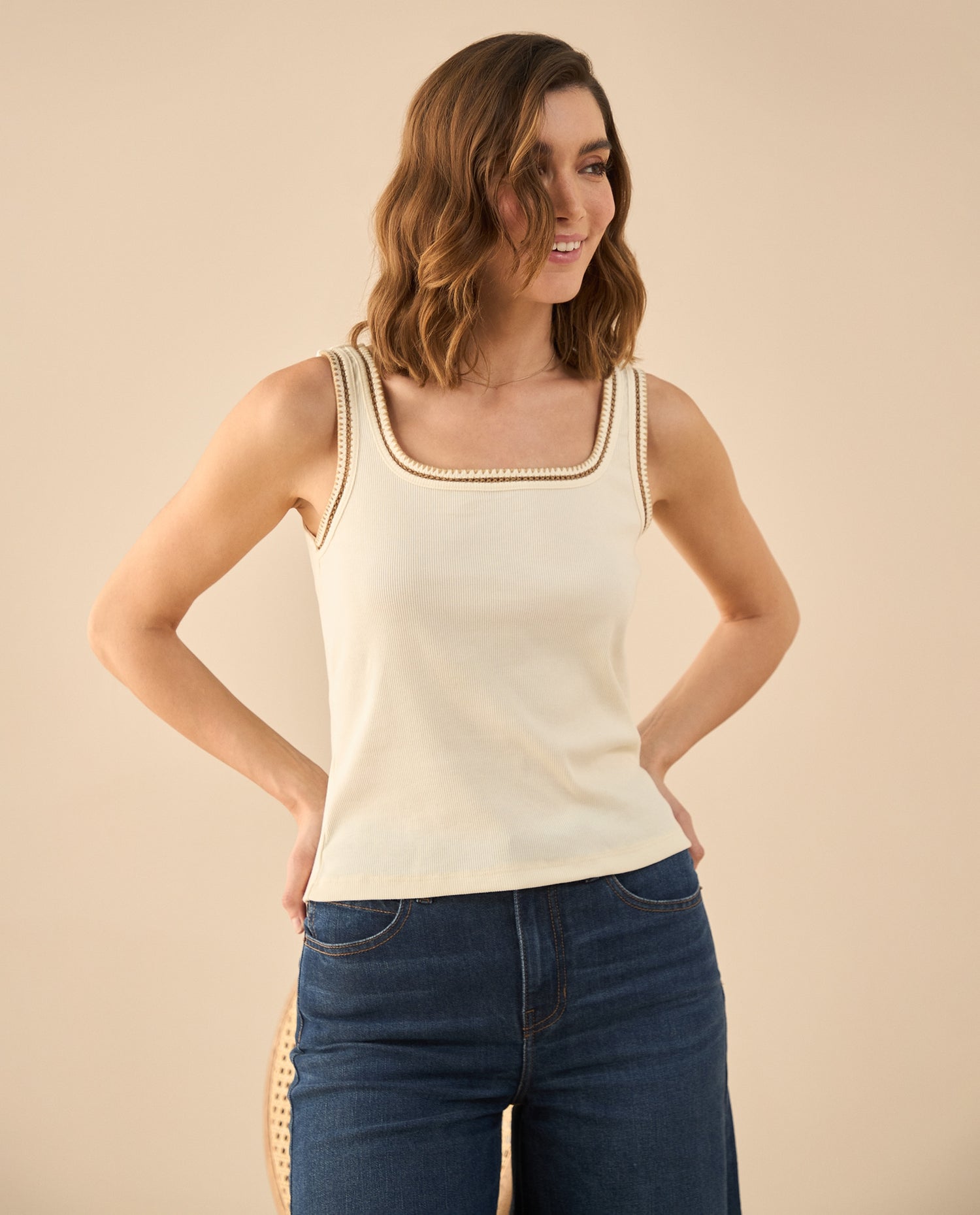 Camiseta de escote redondo para mujer - Blanco