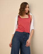 Camiseta de escote redondo para mujer - Rojo