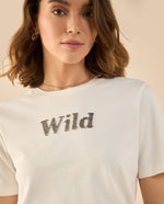 Camiseta básica con  apliques para mujer - Blanco