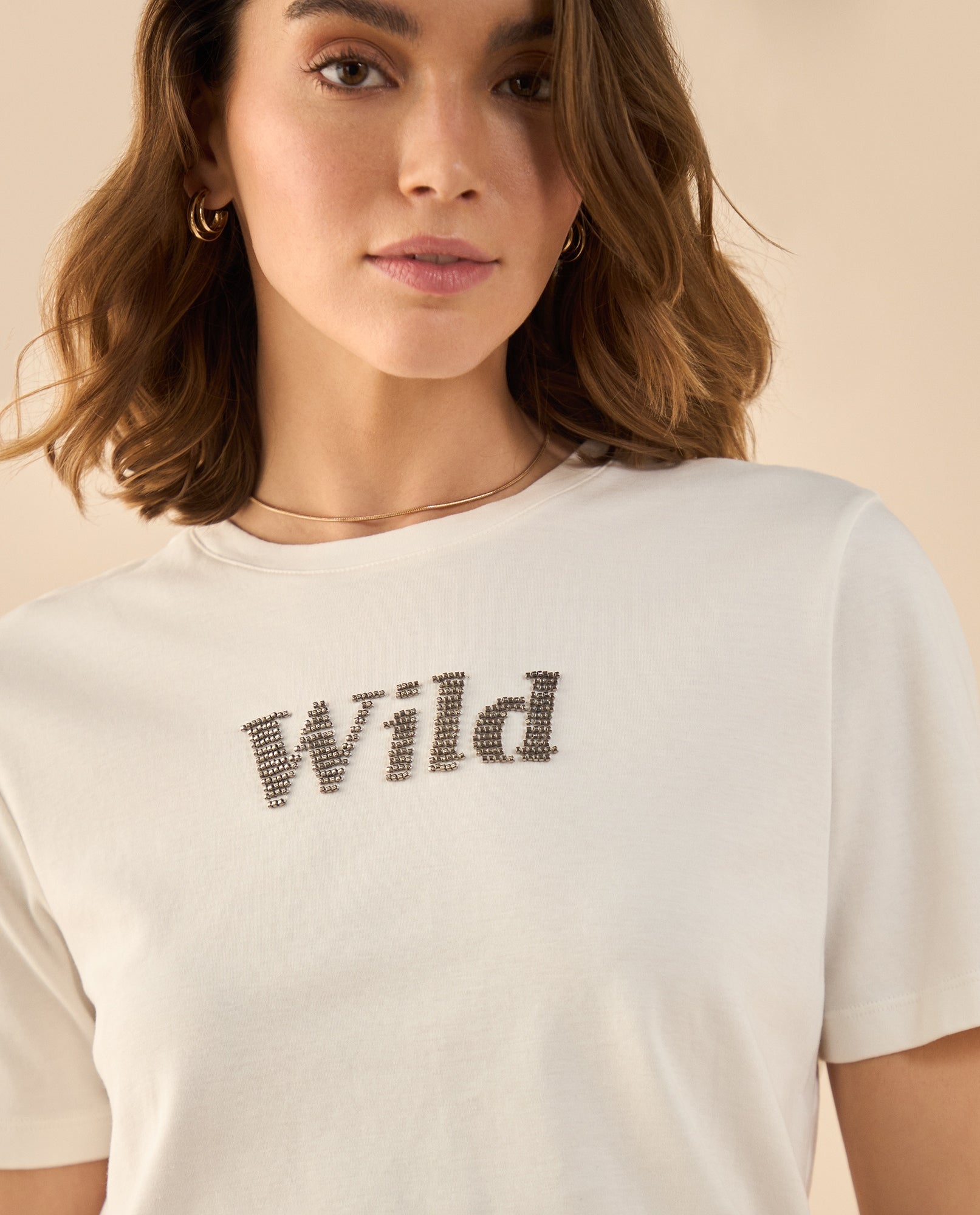 Camiseta básica con  apliques para mujer - Blanco 34_602G007_BLA110601_3