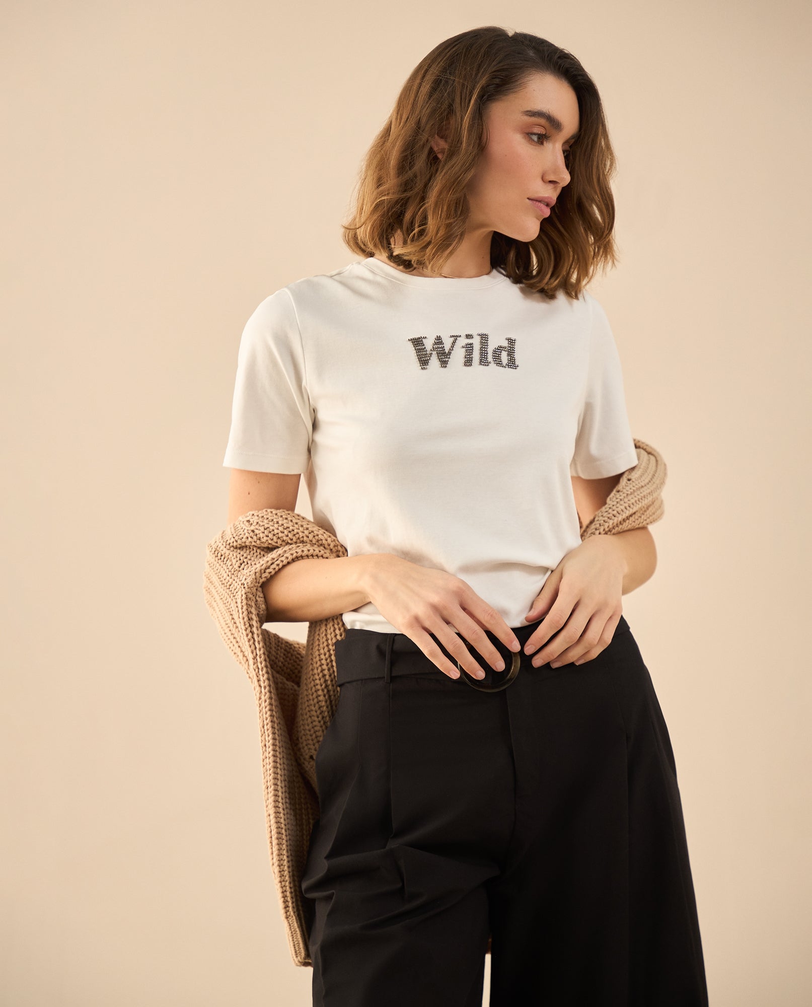 Camiseta básica con  apliques para mujer - Blanco 34_602G007_BLA110601_6