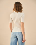 Camiseta tipo polo para mujer - Blanco