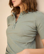 Camiseta tipo polo para mujer - Verde