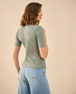 Camiseta tipo polo para mujer - Verde