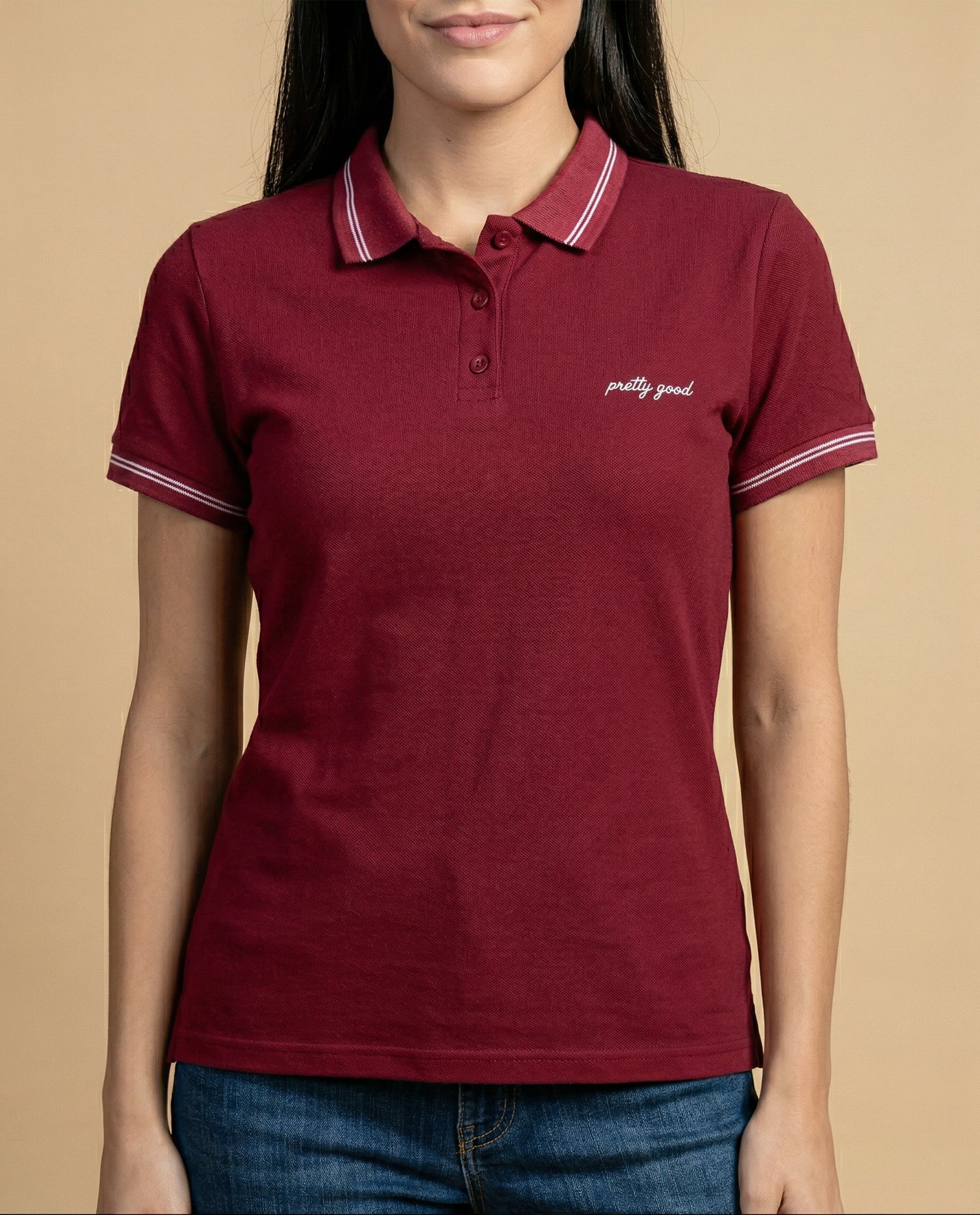 Camiseta tipo polo para mujer - Morado