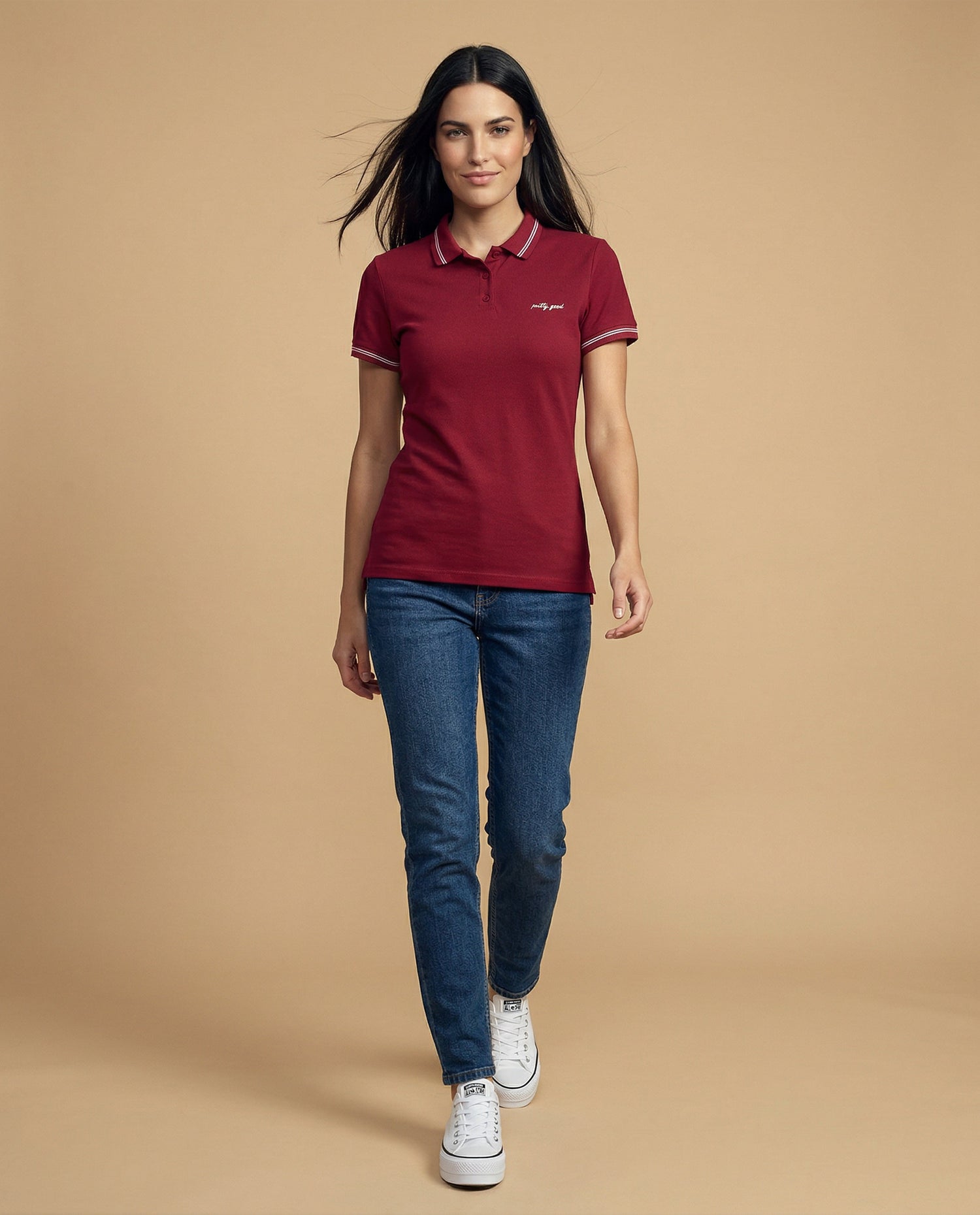 Camiseta tipo polo para mujer - Morado