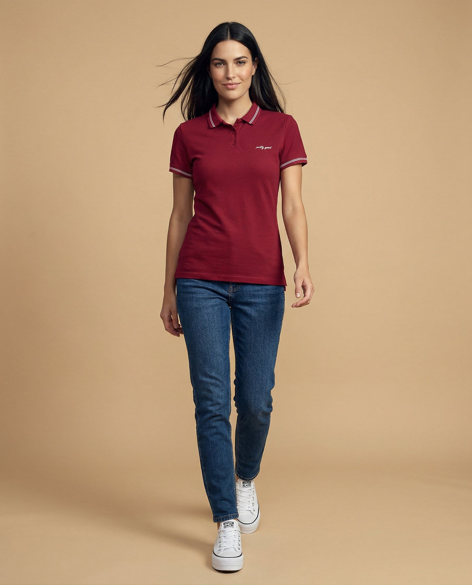 Camiseta tipo polo para mujer - Morado 34_602H190_MOR191619_5