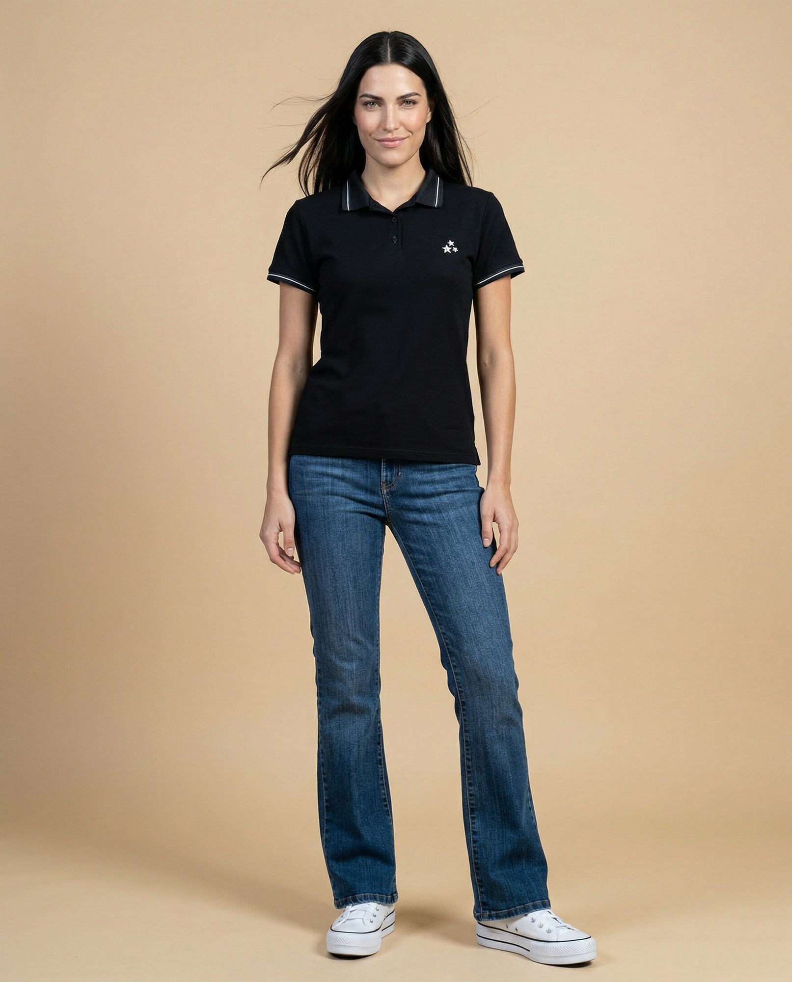Camiseta tipo polo para mujer - Negro 34_602H190_NEG190303_0