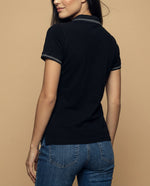 Camiseta tipo polo para mujer - Negro