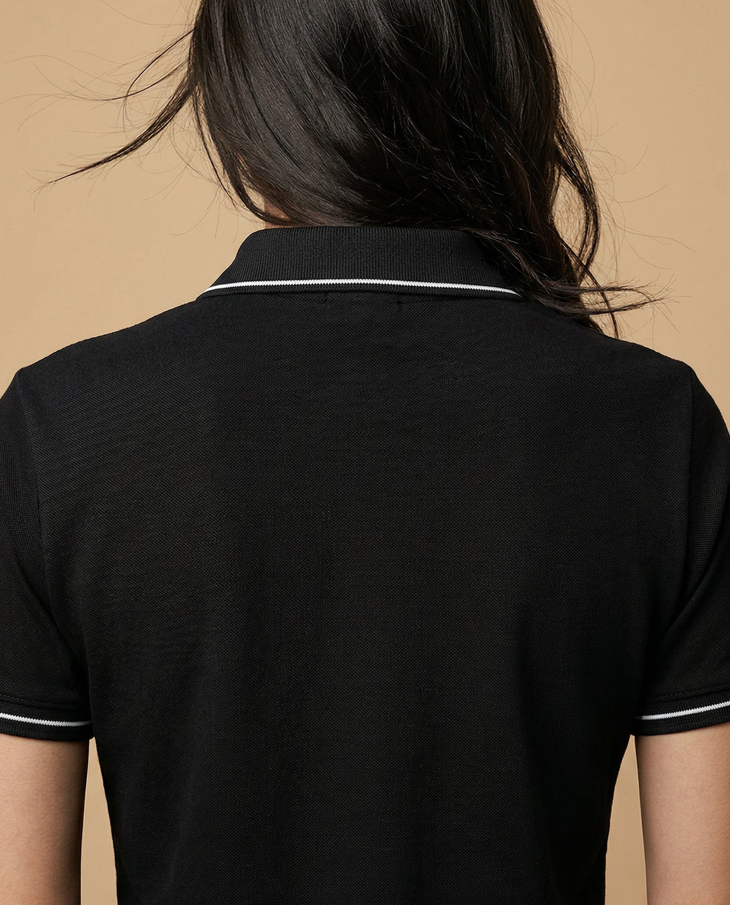 Camiseta tipo polo para mujer - Negro