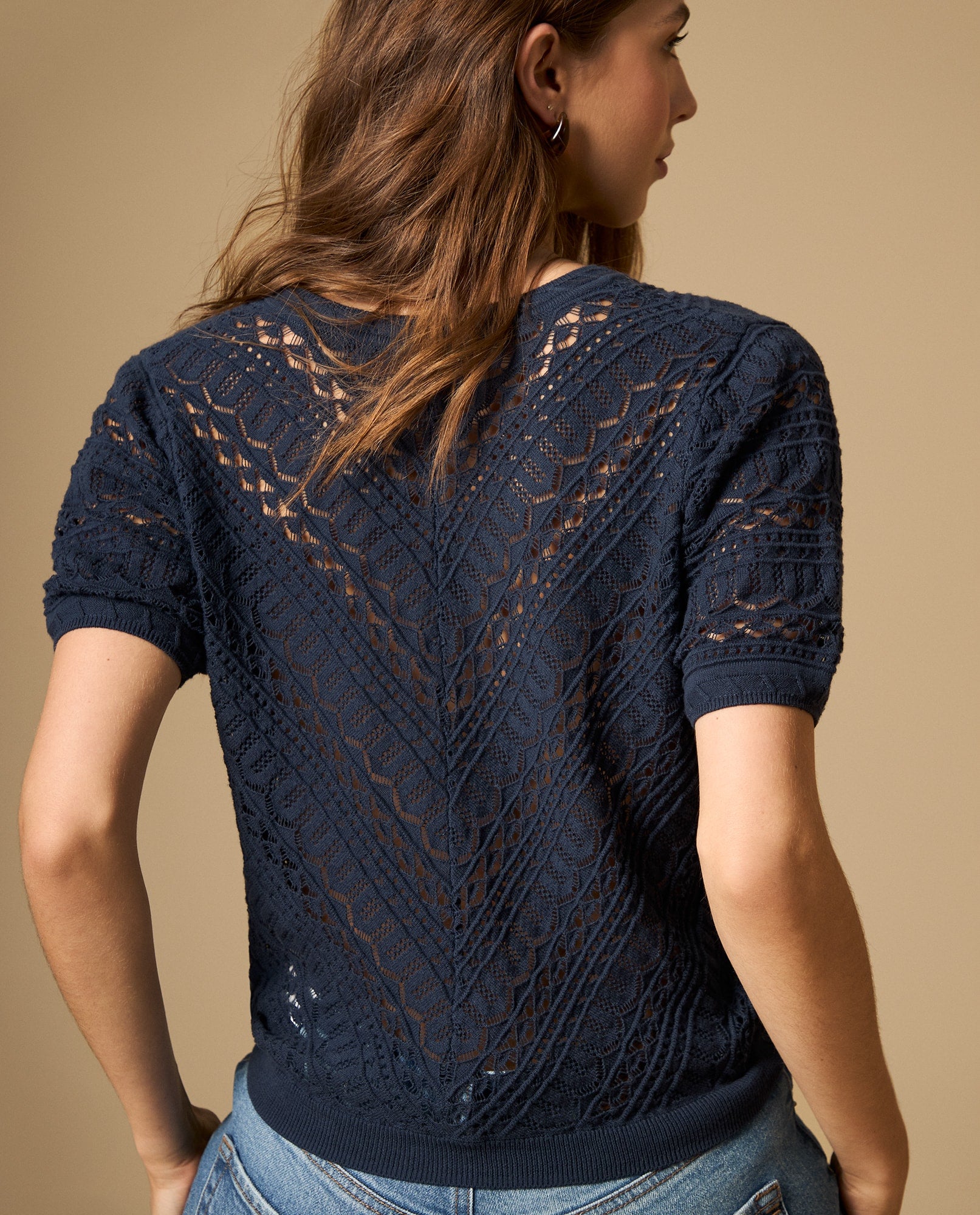 Camiseta manga corta escote en V con textura - Azul 34_602H225_AZU193924_6