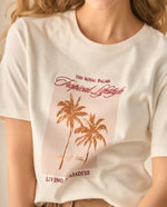 Camiseta basica con detalles bordados al frente para mujer - Blanco