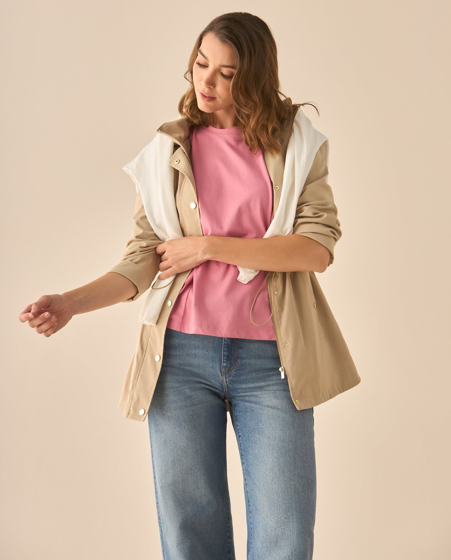 Camiseta tradicional manga corta para mujer - Rosa