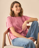 Camiseta tradicional manga corta para mujer - Rosa