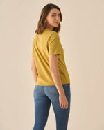 Camiseta con textura y estampado para mujer  - Verde