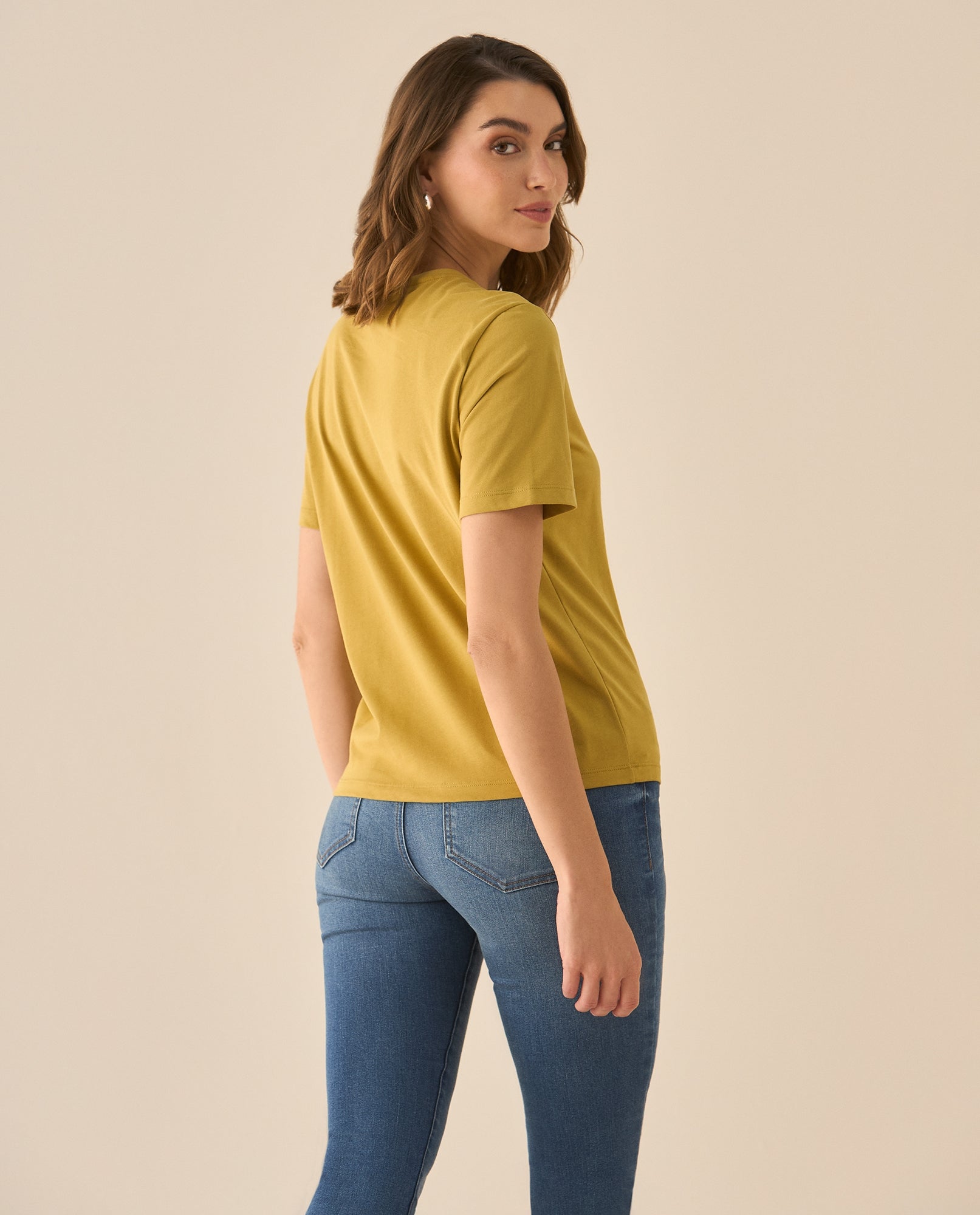 Camiseta con textura y estampado para mujer  - Verde 34_603G012_VER170836_4