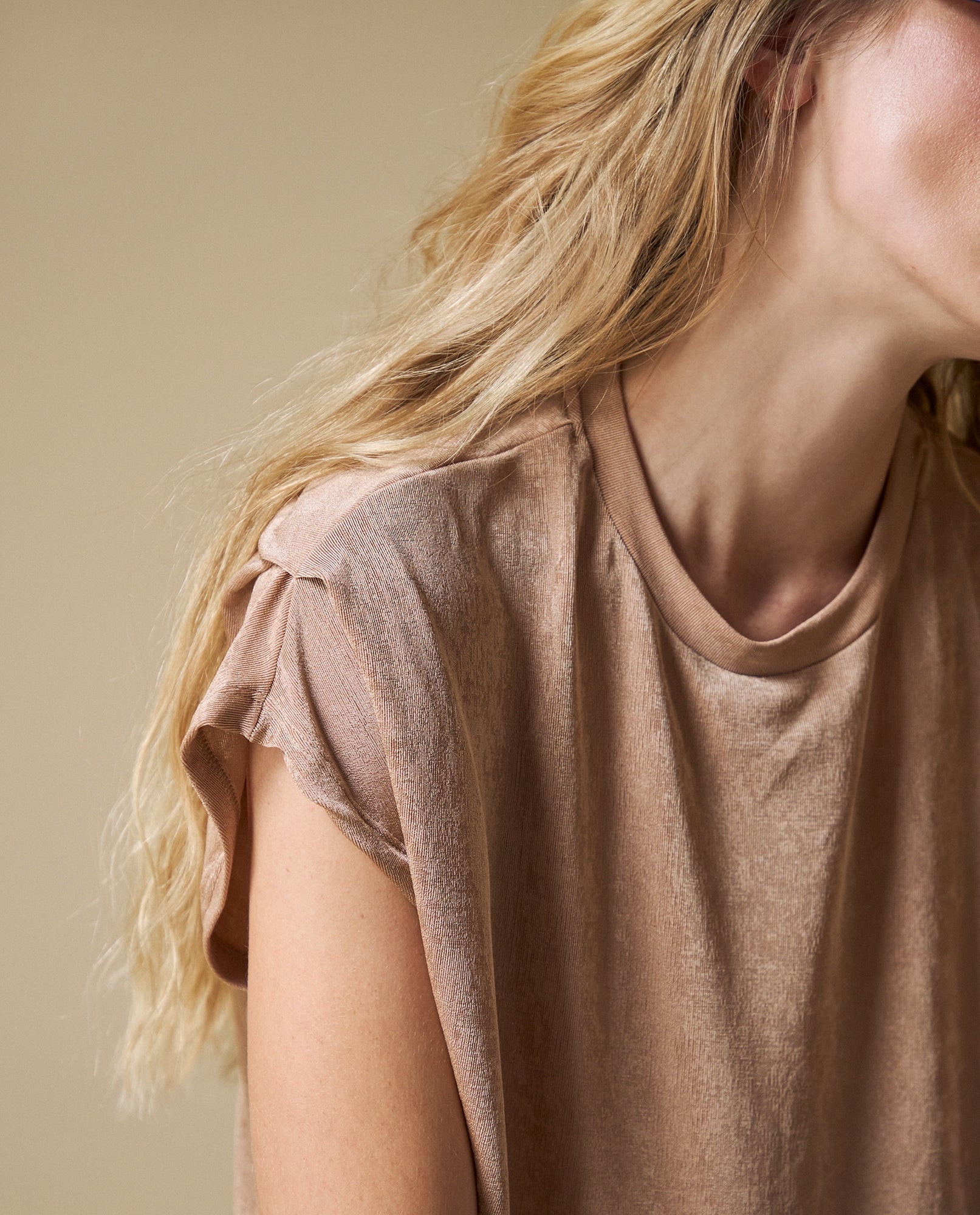 Camiseta cuello redondo mujer - Beige 34_603H021_BEI130607_6