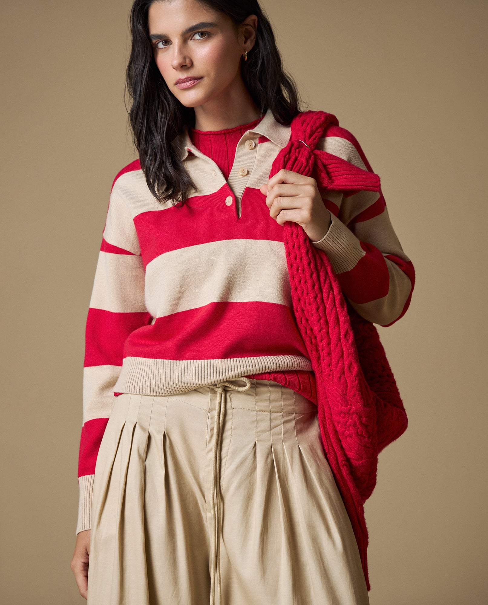 Camiseta manga larga rayada - Rojo 34_603H211_ROJ171537_4