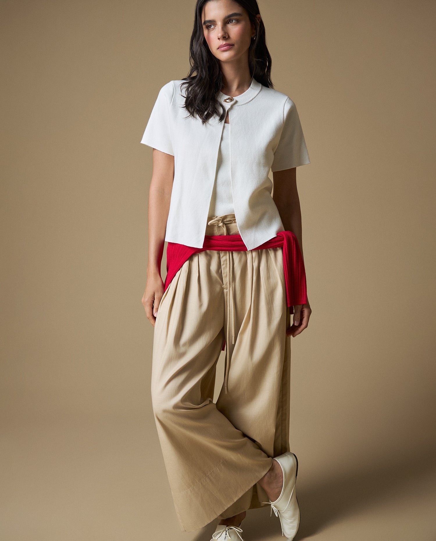 Camiseta Esprit Cuello Redondo - Crudo