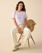 Camiseta con apliques de lentejuelas para mujer - Morado