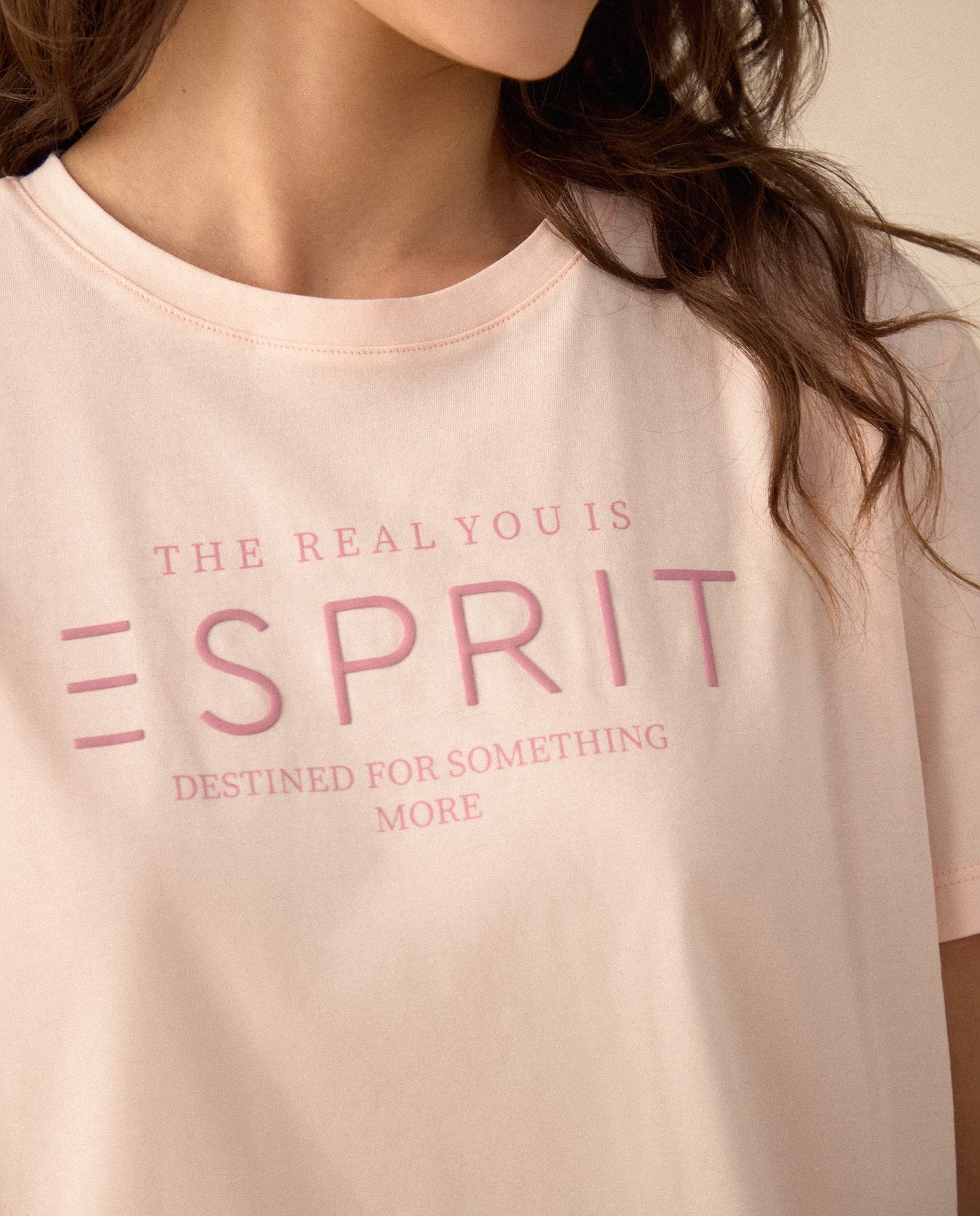 Camiseta manga corta estampada para mujer - Rosa