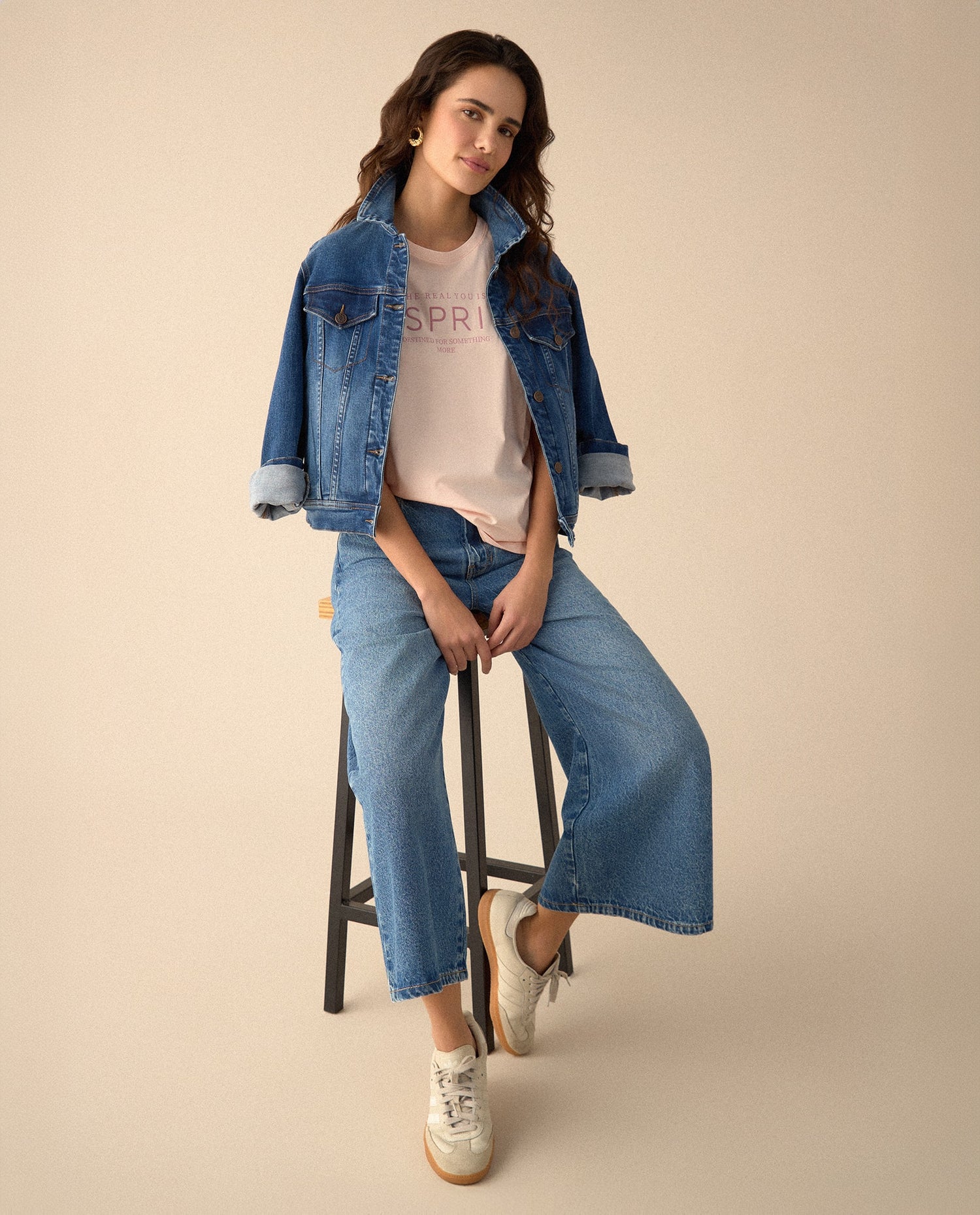 Camiseta manga corta estampada para mujer - Rosa