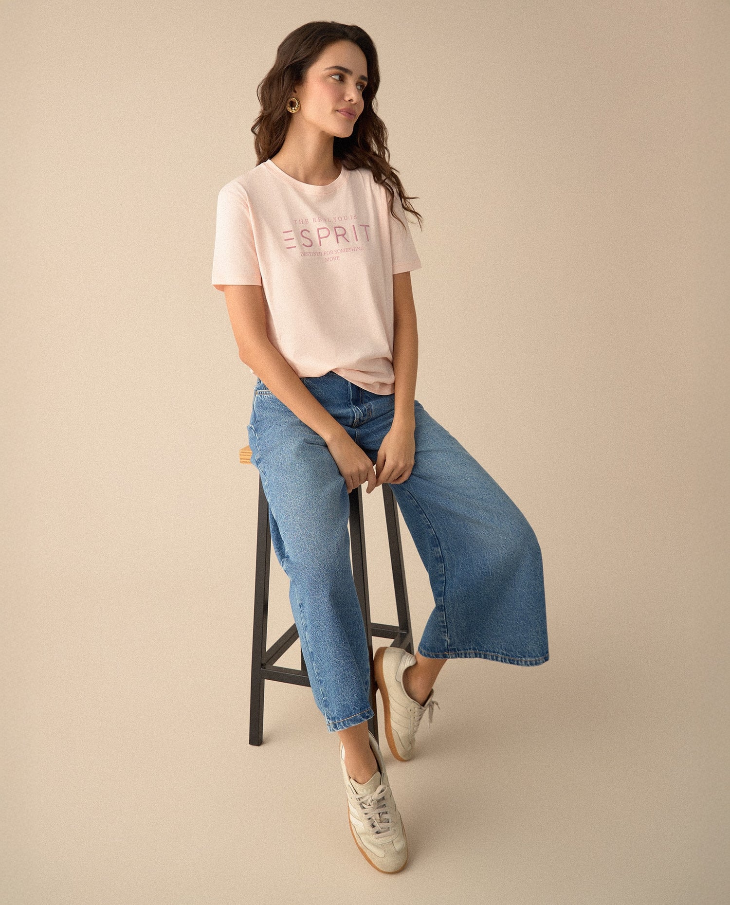 Camiseta manga corta estampada para mujer - Rosa