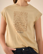 Camiseta de silueta tradicional para mujer - Beige